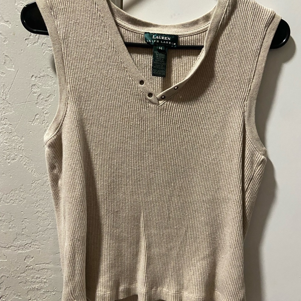 Lauren Ribbed Sleeveless Top in Cream